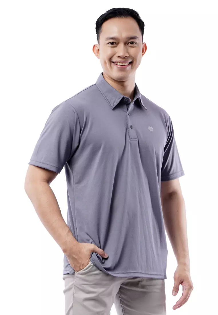Tiento Pakaian Olahraga Golf Pria Polo Dry Fit Men Grey