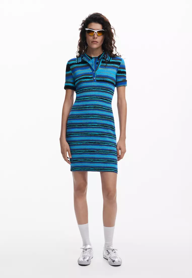 princess polly baby blue dress Blue & White Stripe Jersey T-Shirt Dress