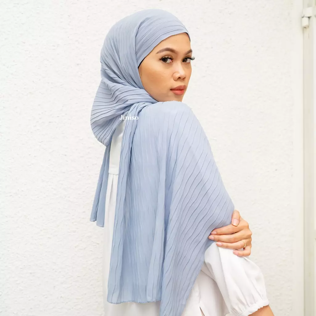 AURA Active Hijab Pashmina Full Plisket Wave