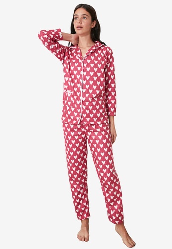 Ladies Ruffle Sleeveless Top Check Pyjamas Pyjama PJ Set Black/Pink Size 8-22