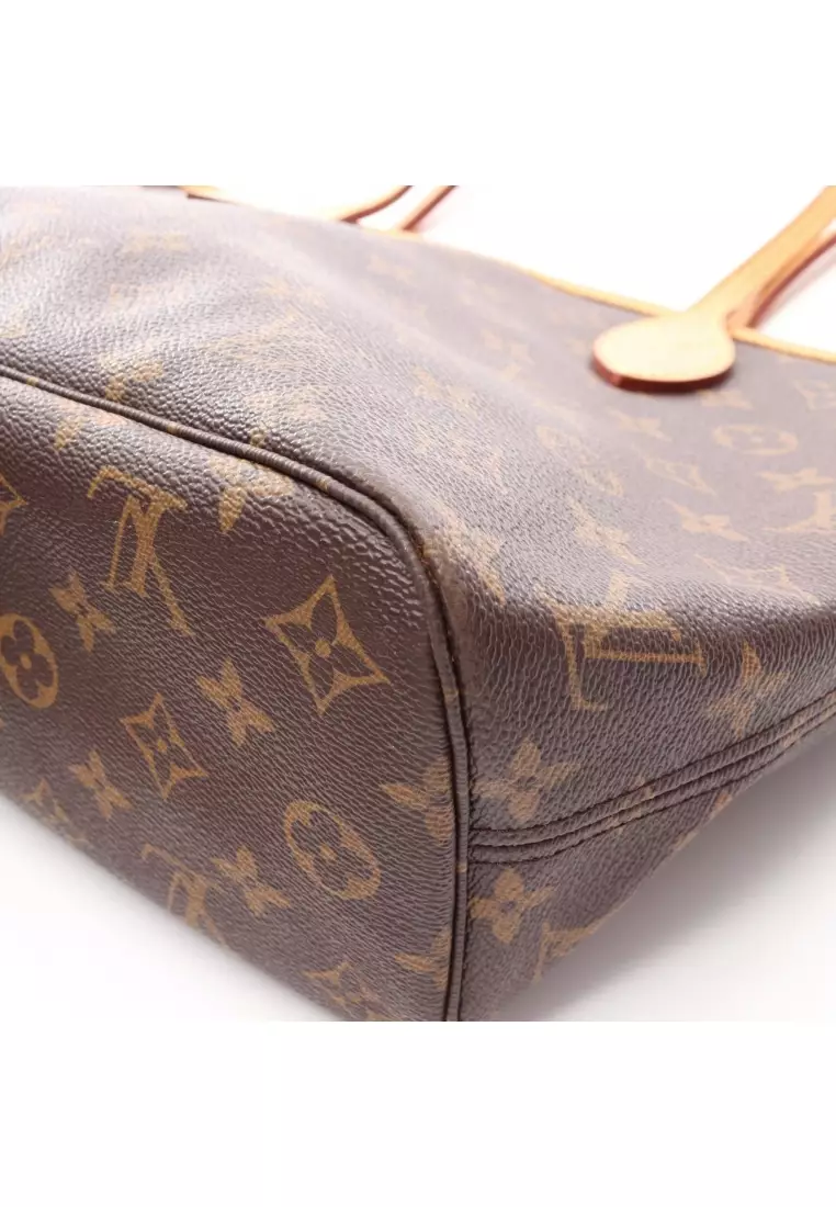 Pre-Loved Louis Vuitton Neverfull PM monogram Pivoine Handbag tote bag PVC leather Brown