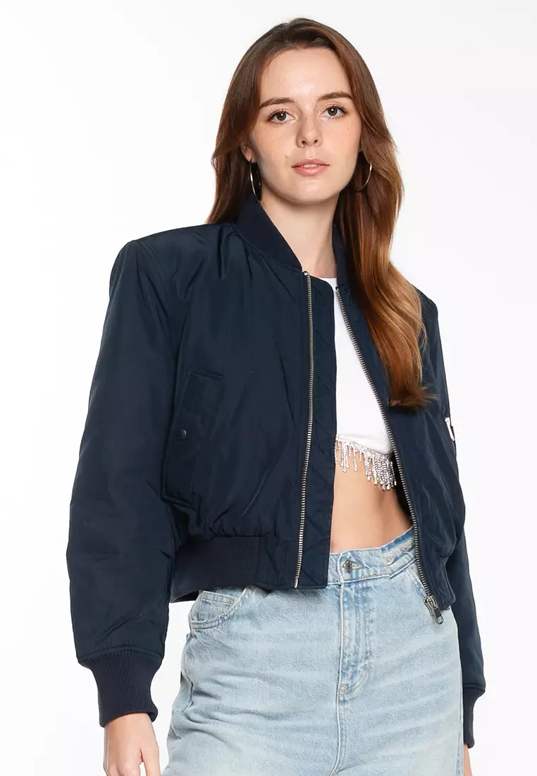 Zara blue bomber jacket cheap