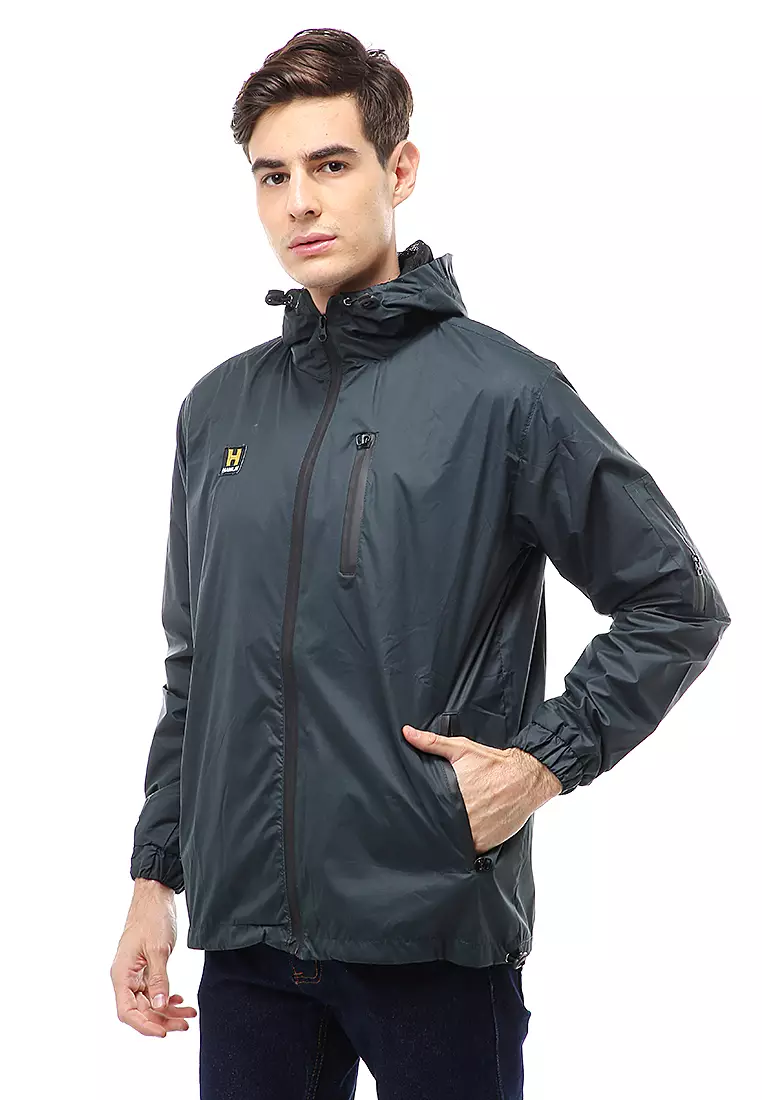 Clover Outerwear Jacket Hoodie Pria Waterproof Anti Air Material Taslan ORIGINAL - Green Bottle