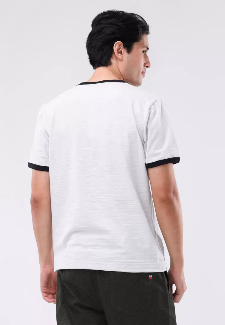 Round Neck Streaky Short Sleeves