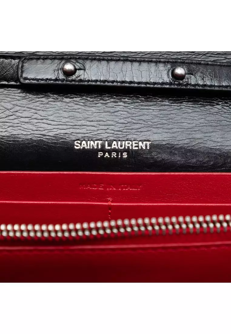 Pre-Loved Saint Laurent Medium Horizontal Quilted Calfskin Monogram Kate Crossbody
