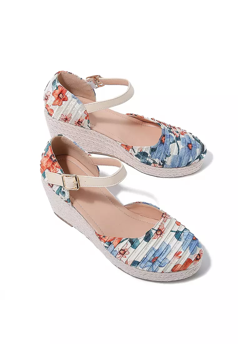 7.5CM Strap Cotton Printed Wedge Espadrilles WTY158-8