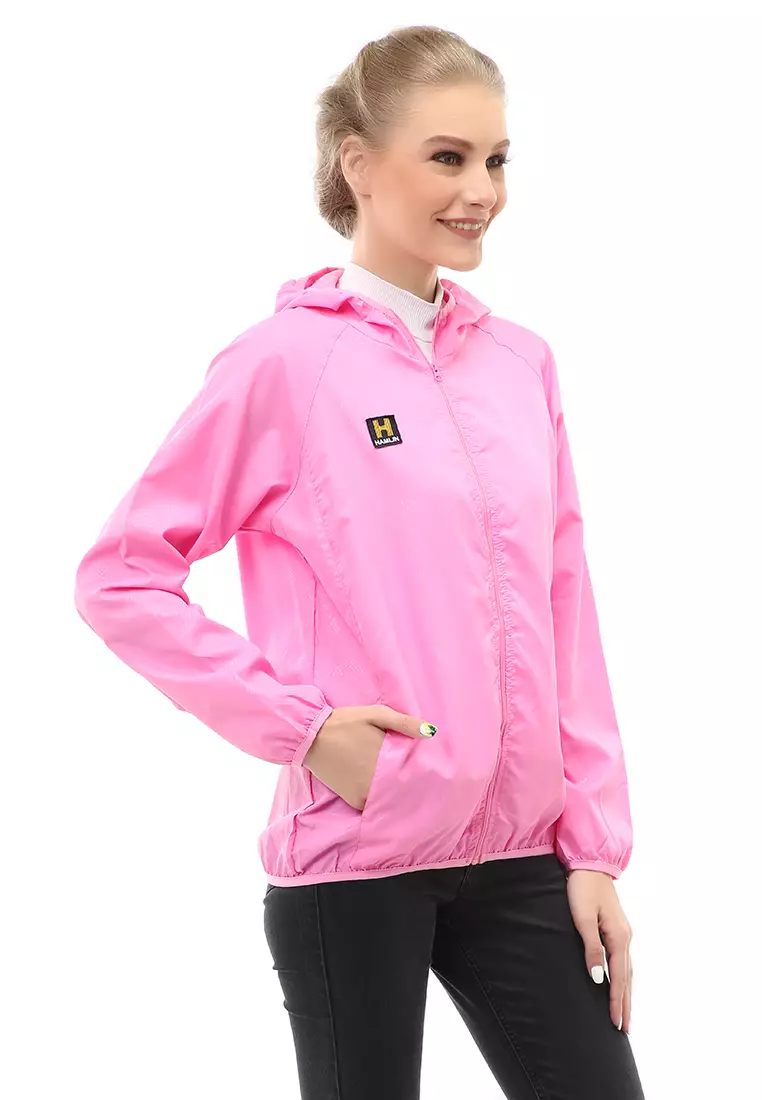 Hardwin Jaket Hoodie Wanita Pelindung UV Anti Air Material Polyester ORIGINAL - Light Pink