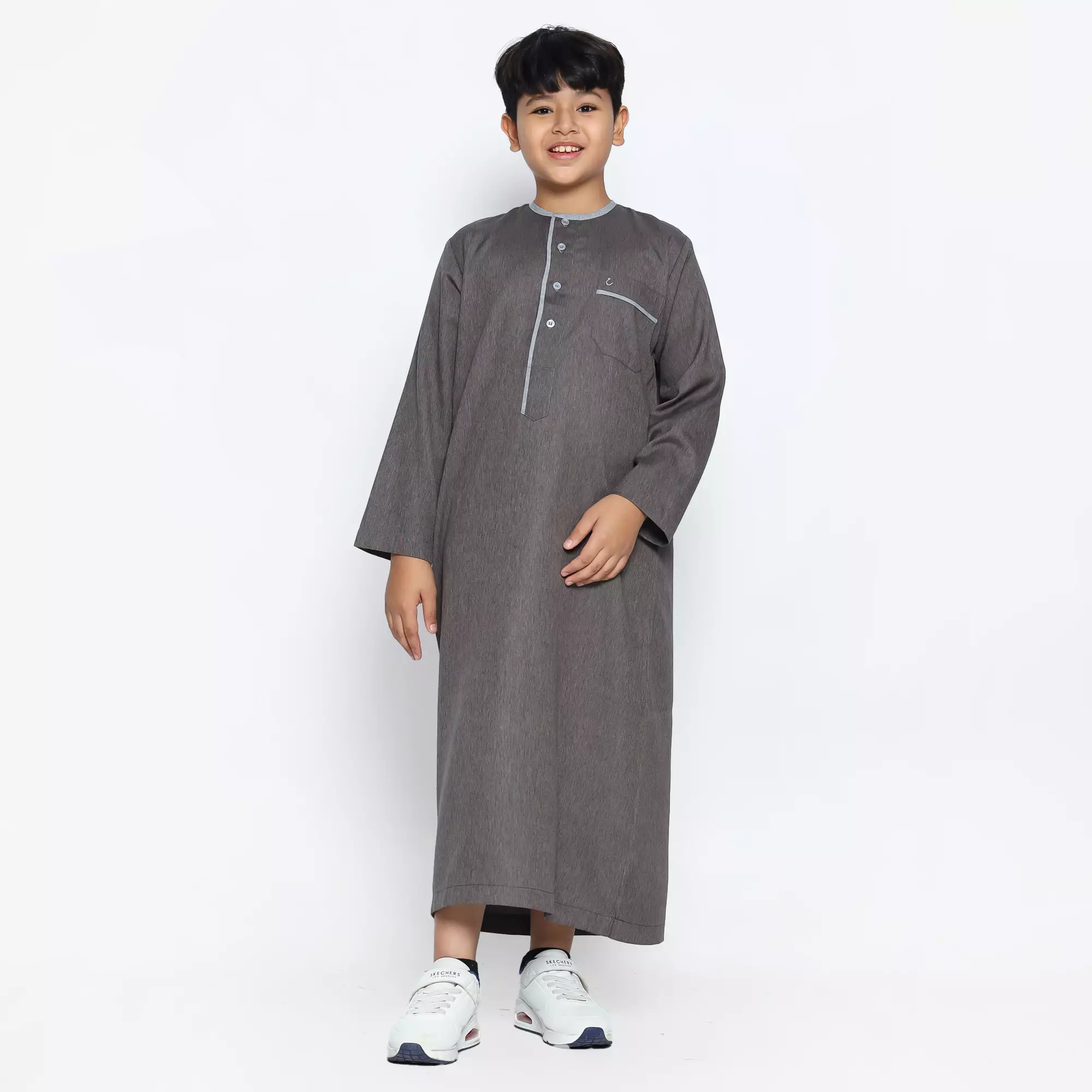 Gamis Jubah Anak Laki Laki GPA Yazid Dark Grey