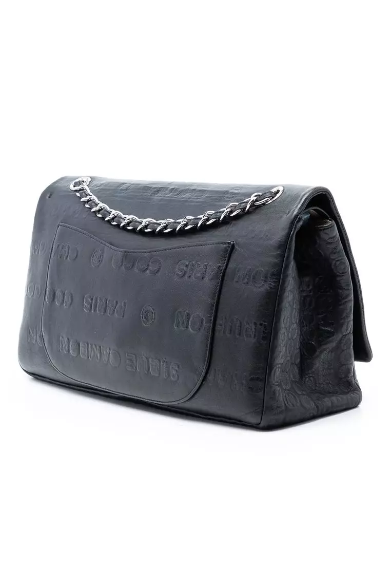 Pre-Loved Chanel Maxi Embossed Calfskin 31 Rue Cambon Reissue 2.55 Double Flap