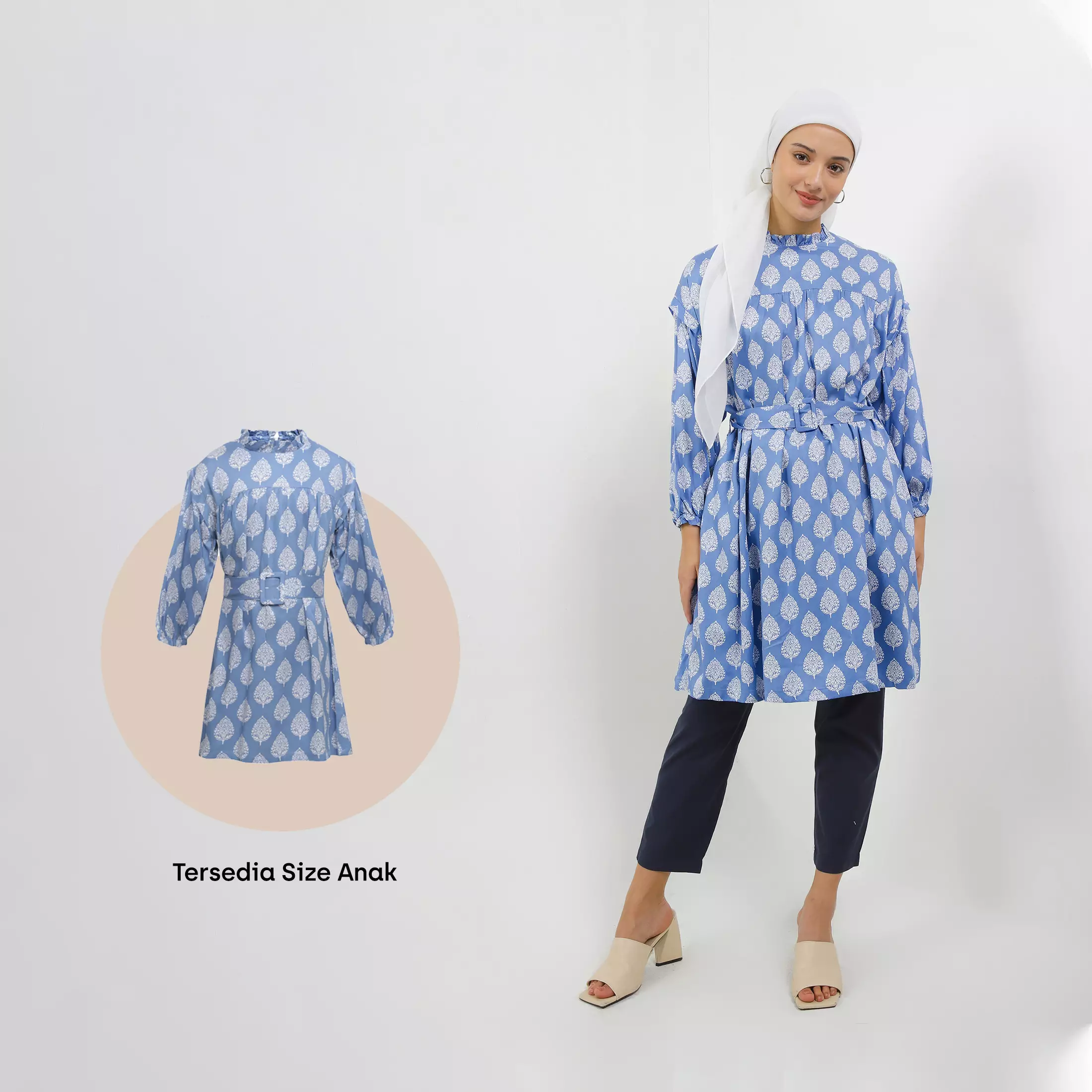 MFMW Legyska Tunik Biru Motif