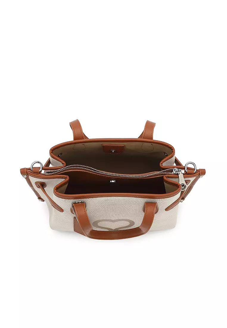 Women's Logo Top Handle Bag / Sling Bag / Crossbody Bag (Tas Selempang / Tas Tangan) - Cokelat