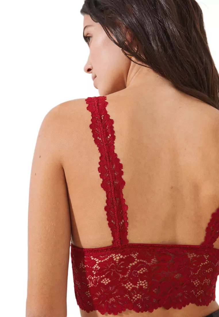 Buy Women'Secret Maroon Lace Bralette 2024 Online