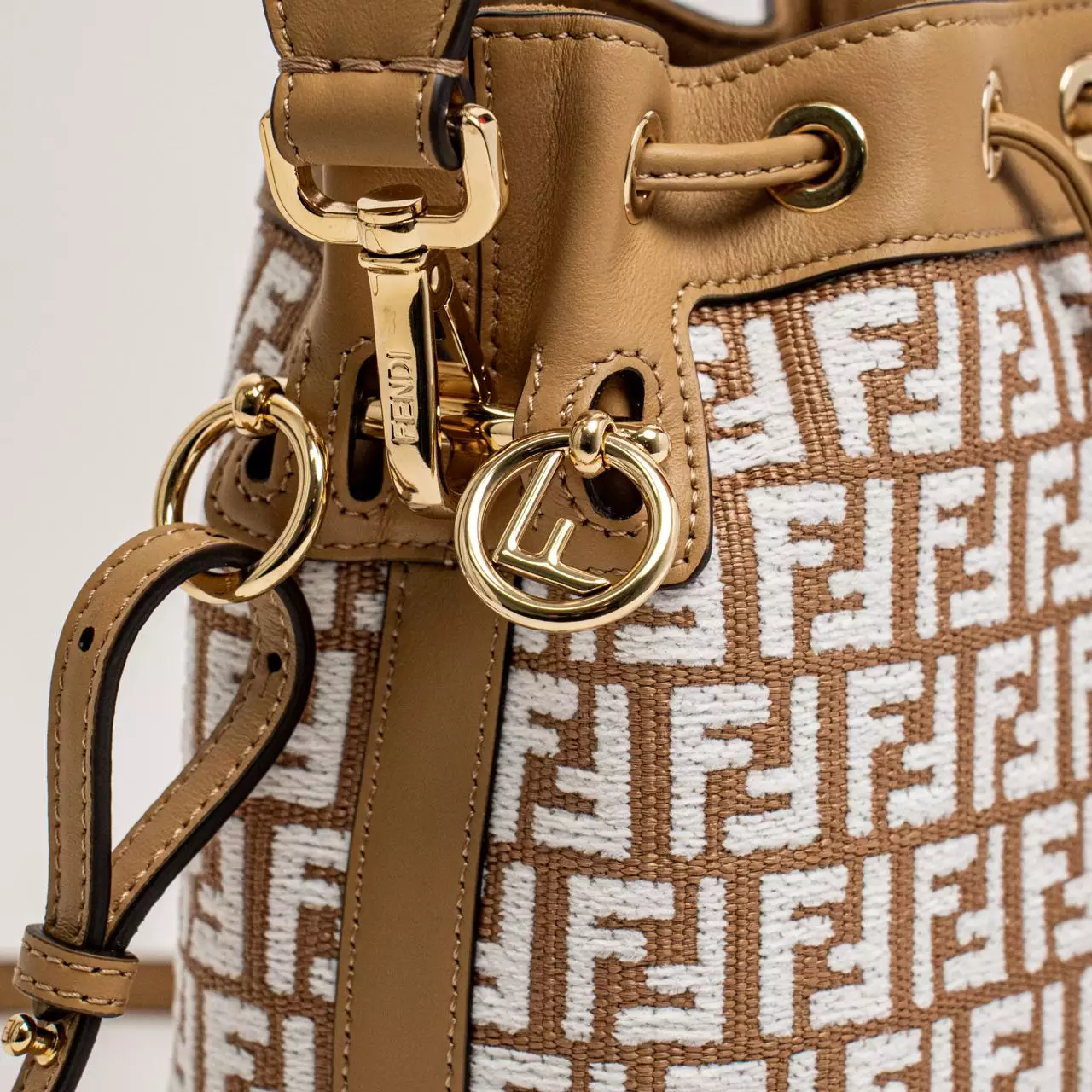 Fendi Mon Tresor Mini Ff Logo-jacquard Bucket Bag In Multi
