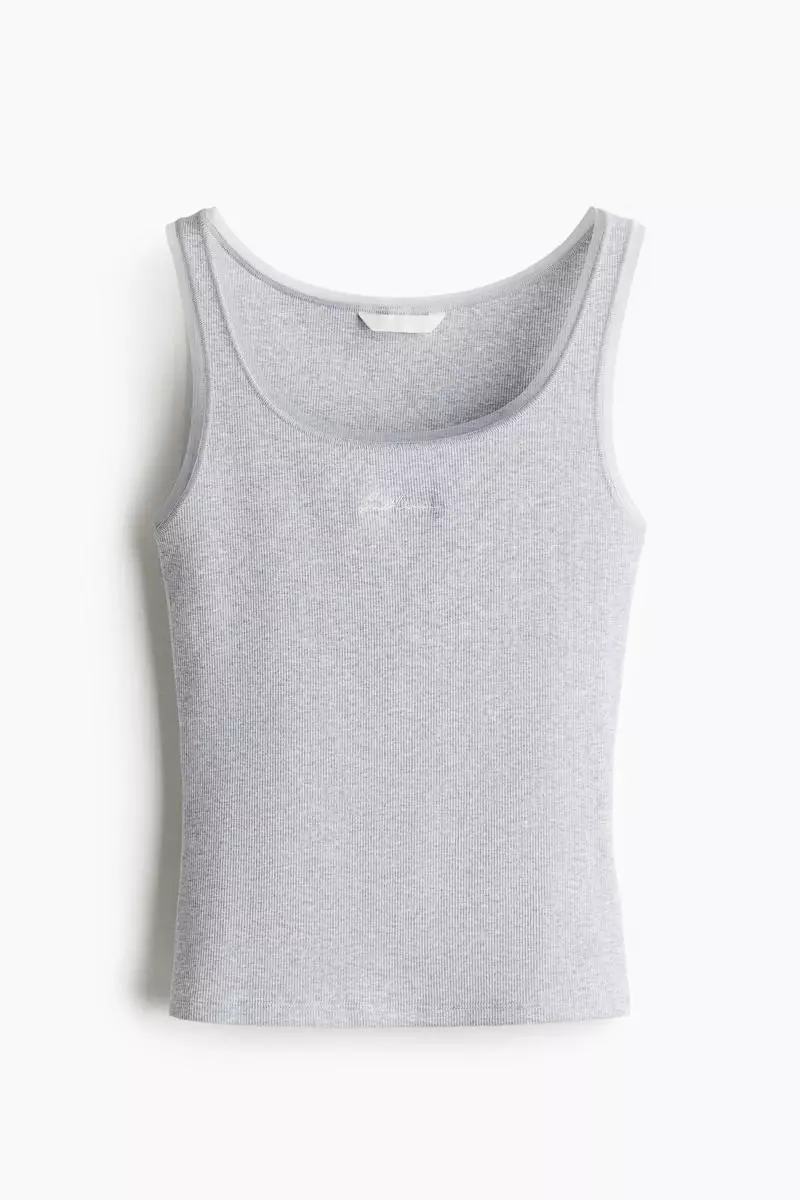 Mesh-trimmed vest top