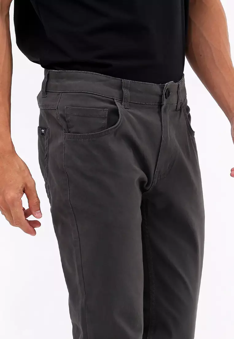 Colored Long Pants Slim Tapered Stretch