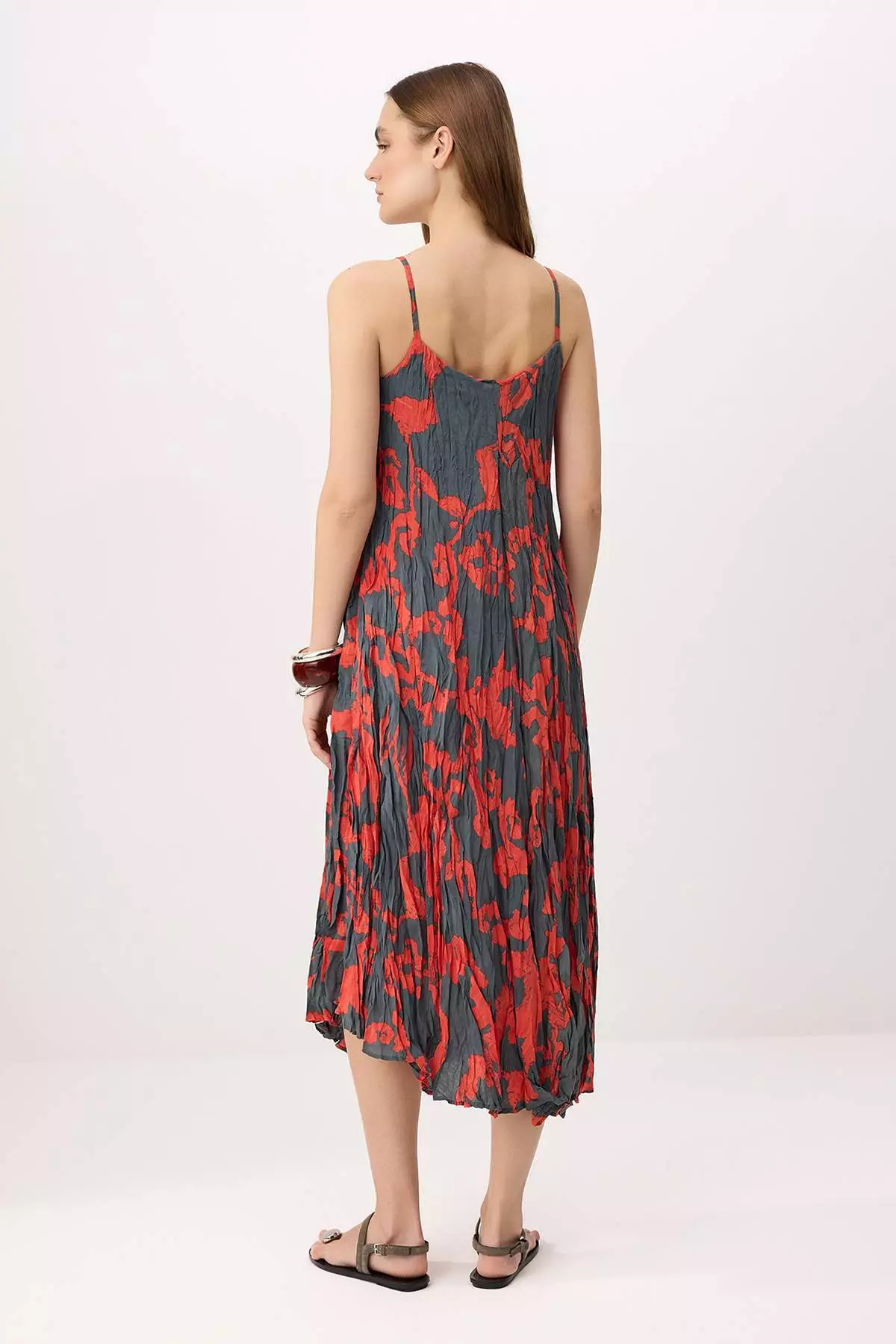 Multi-Colored Midi Woven Dress Twoss26El765