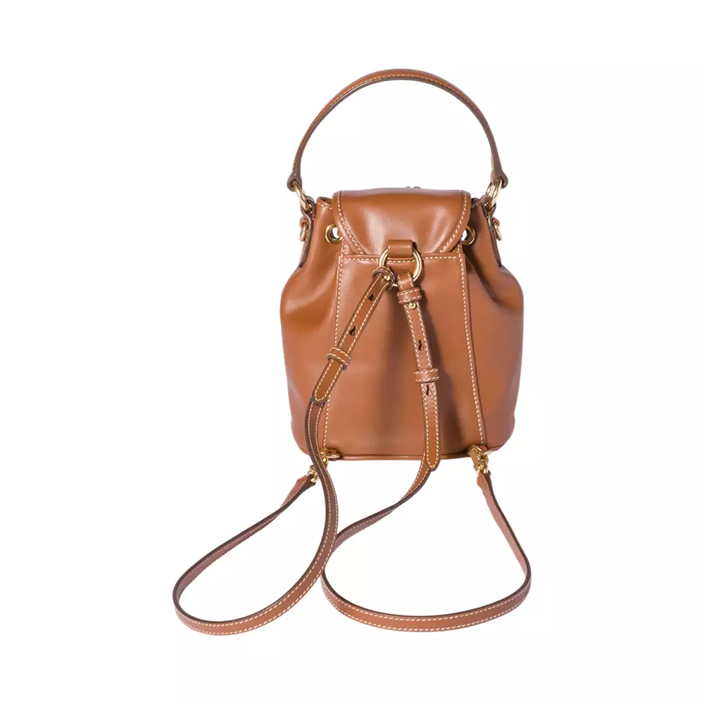 Leather Mini Backpack Cognac