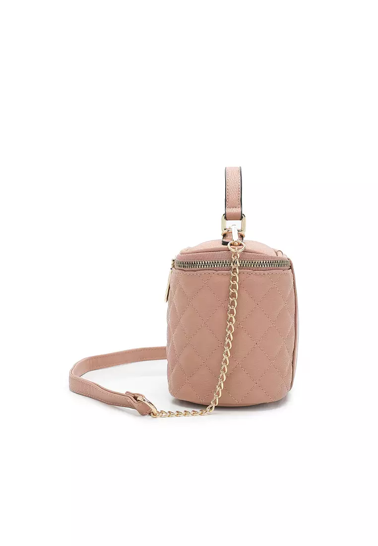 Women's Quilted Top Handle Bag / Sling Bag / Crossbody Bag (手拿袋 / 斜孭袋) - 粉紅色