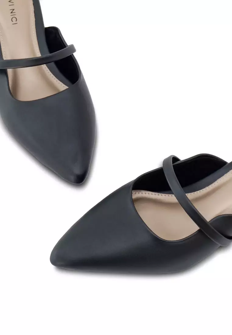 VIVI NICI - Lillie Sandal Mules Hak 3 Cm Black Solid