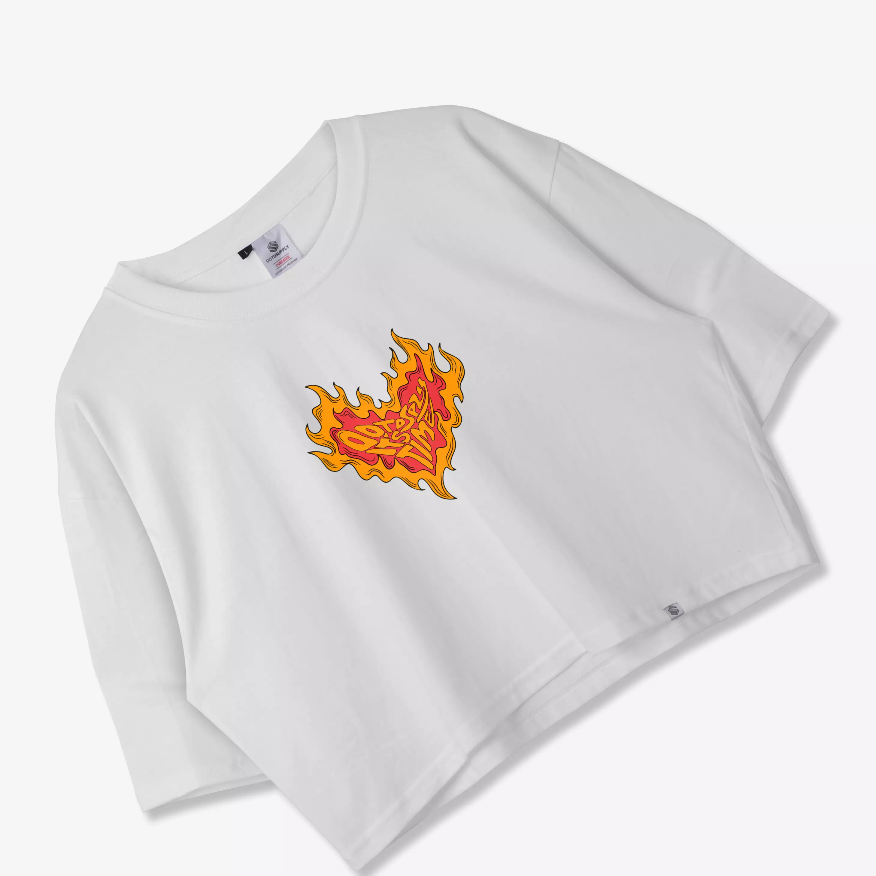 OOTDSUPPLY Croptee On Fire Colorfull | Croptee Oversize Wanita CT023