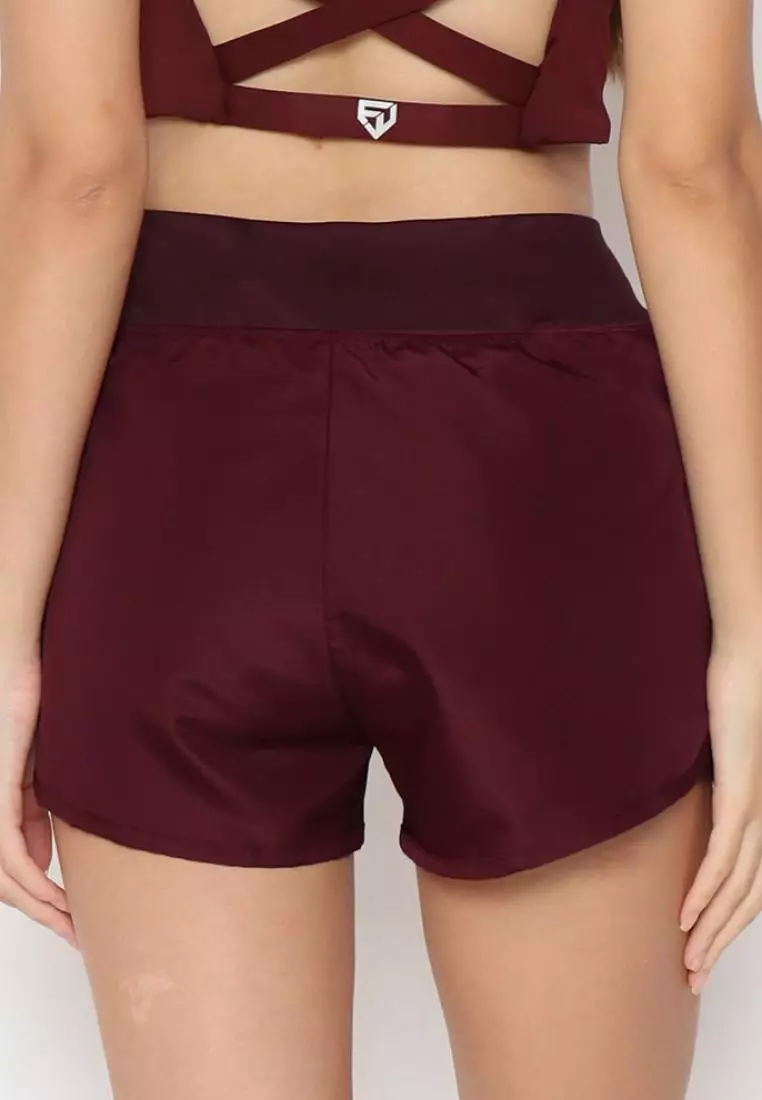 FITWEAR - CAITLYN LAYERED PANTS + INNER - MAROON
