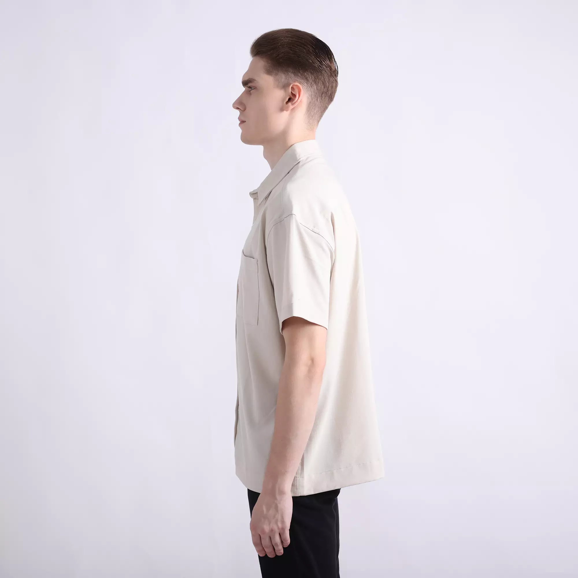 LARUSSO Resort Collection - Technical Linen Oversize Wrinkle Free - Barely White