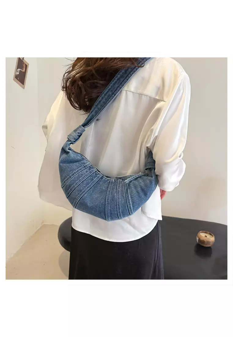 Denim casual Japanese shoulder bag crossbody dumpling bag