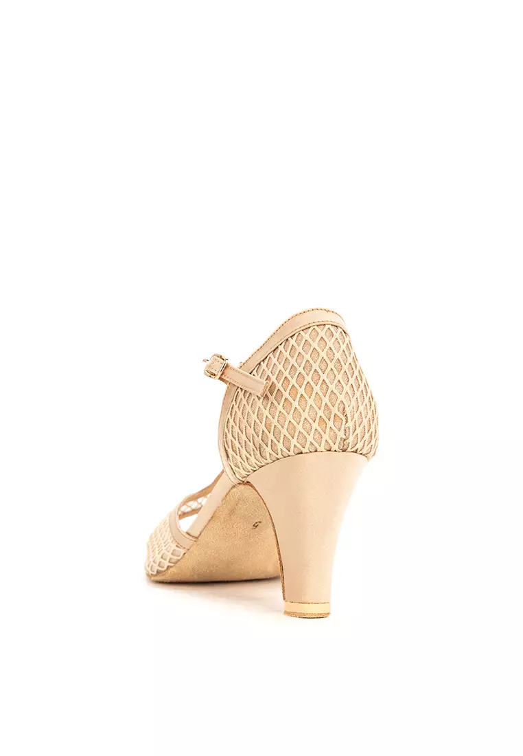T-strap Mesh Heels Dancing Shoes