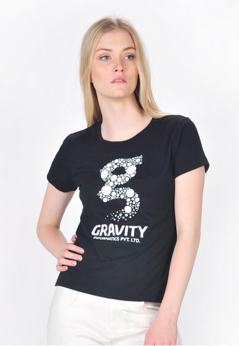SJO's Graphic Gravity Black Women's T-Shirt