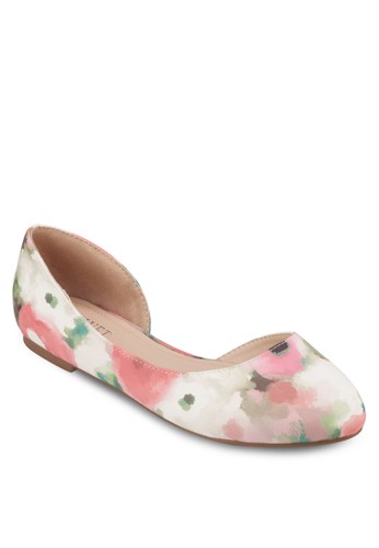 Joszalora時尚購物網的koumi koumiey 側鏤空印花平底鞋, 女鞋, 芭蕾平底鞋