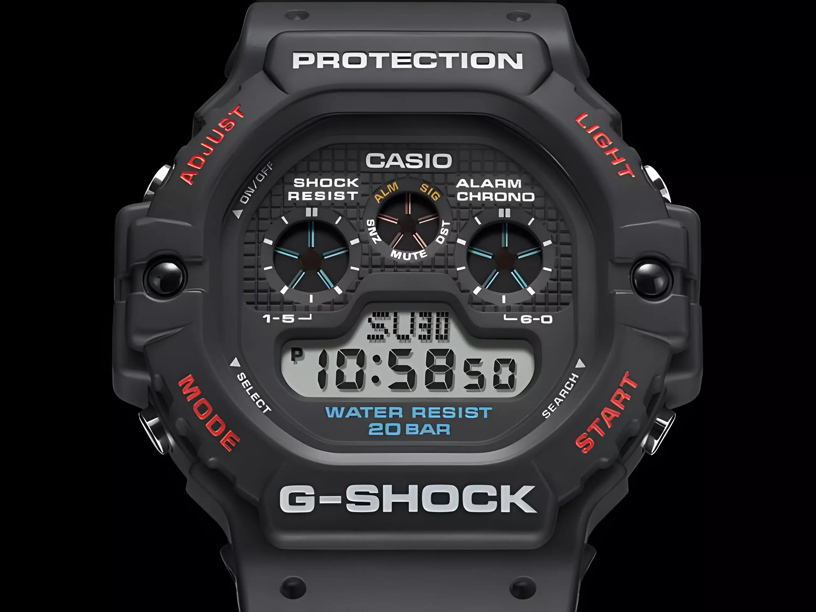 Casio G-Shock DW-5900-1D Jam Tangan Digital Pria - Black Resin Case & Band