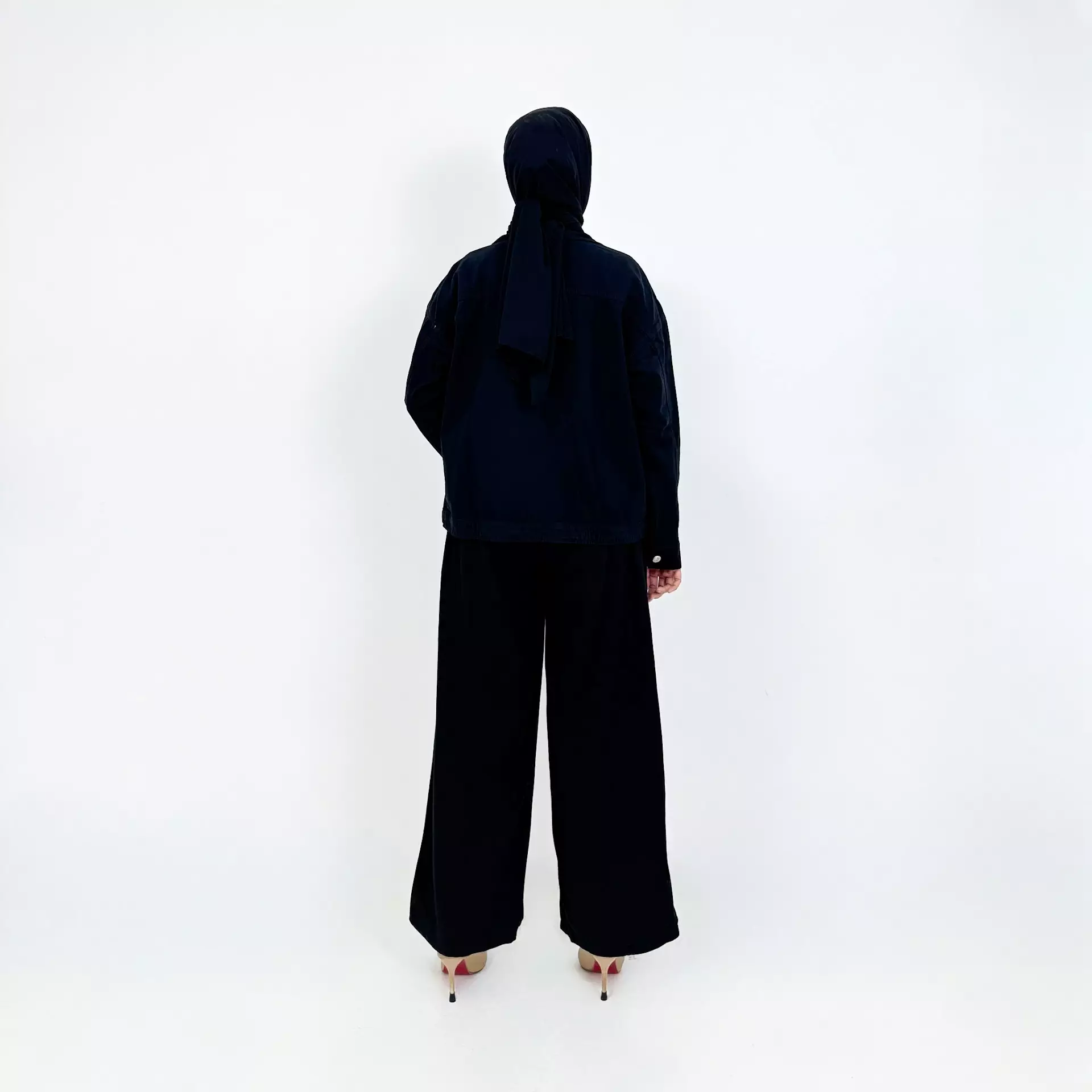 Jaket Denim Oversize Jane HITAM