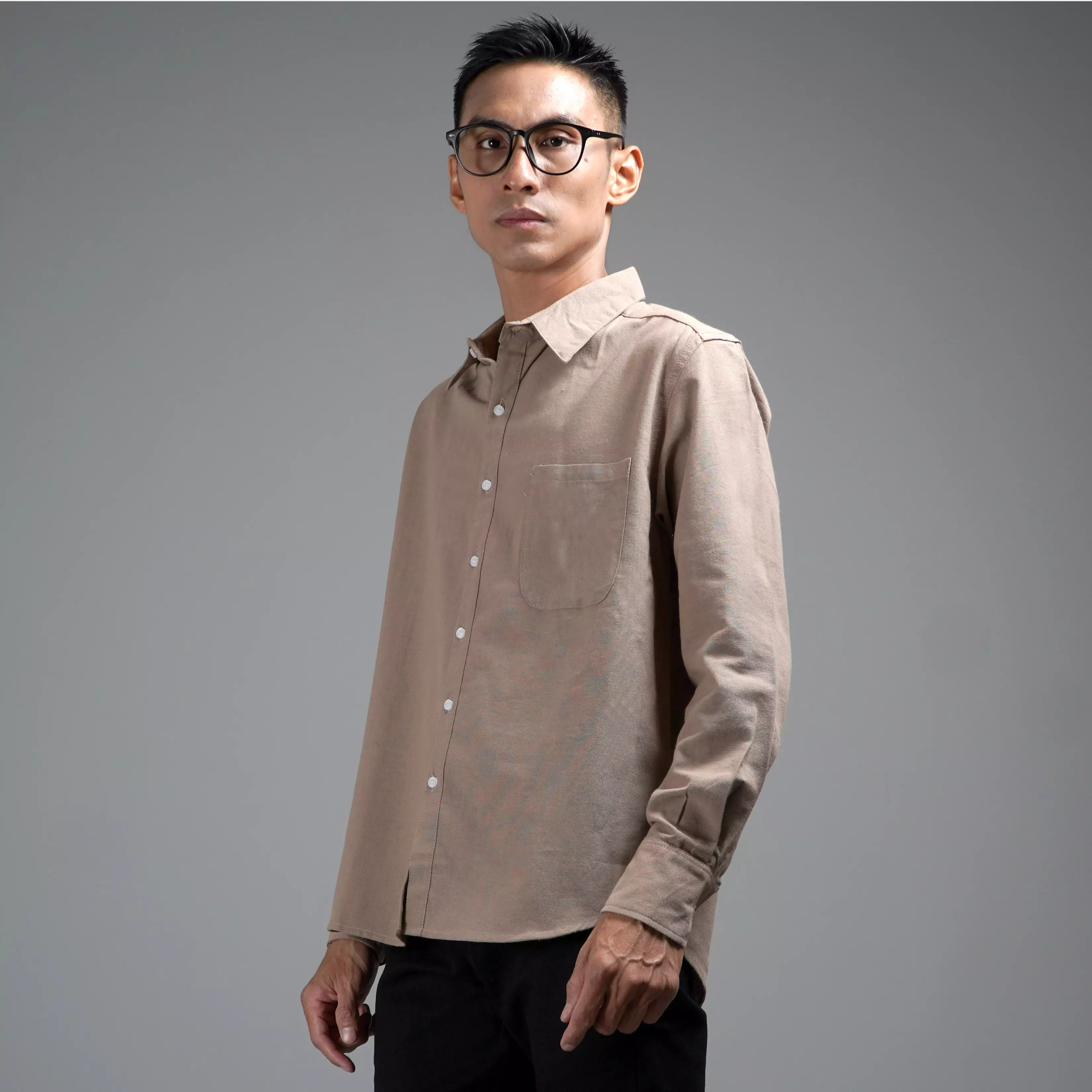 FERNANDO Kemeja Long Sleeve Shirt Kemeja Linen Pria - COKSU