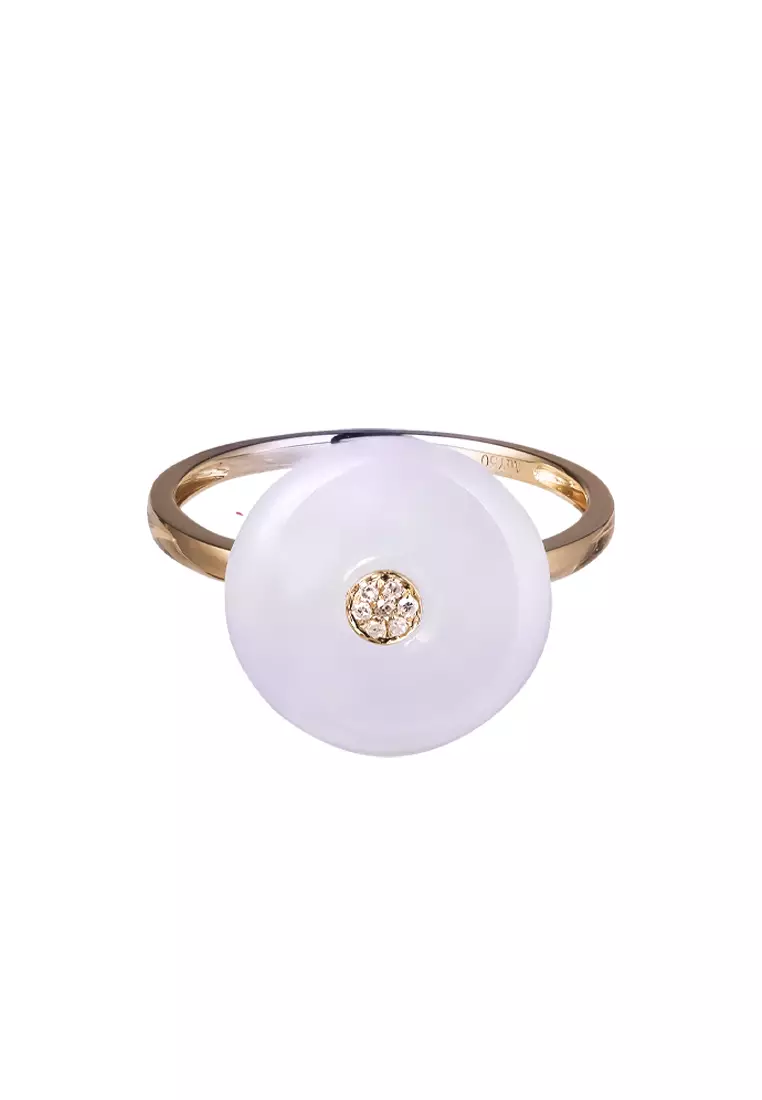 TOMEI Violet Jade Ring, Yellow Gold 750