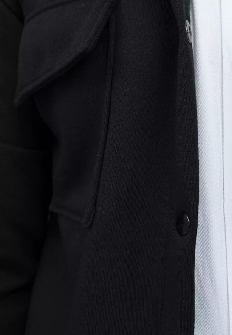 Houseofcuff Jaket Kemeja Casual Soft Fleece Hitam