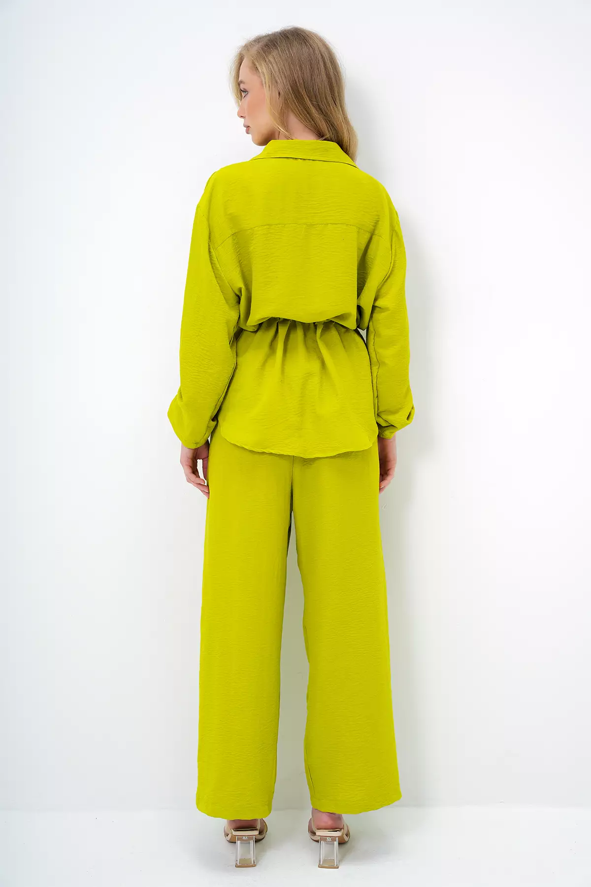 Safari Jacket & Wide Leg Trousers Set