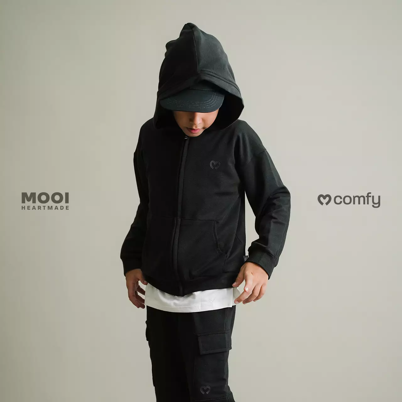 Mooi Atasan Hoodie Panjang Anak Comfy Jacket Hoodie - Red Clay