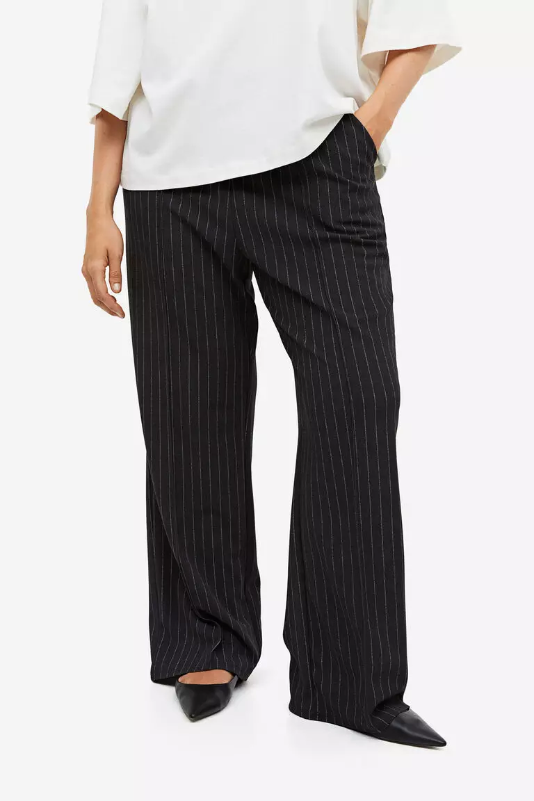 High-waisted tailored trousers