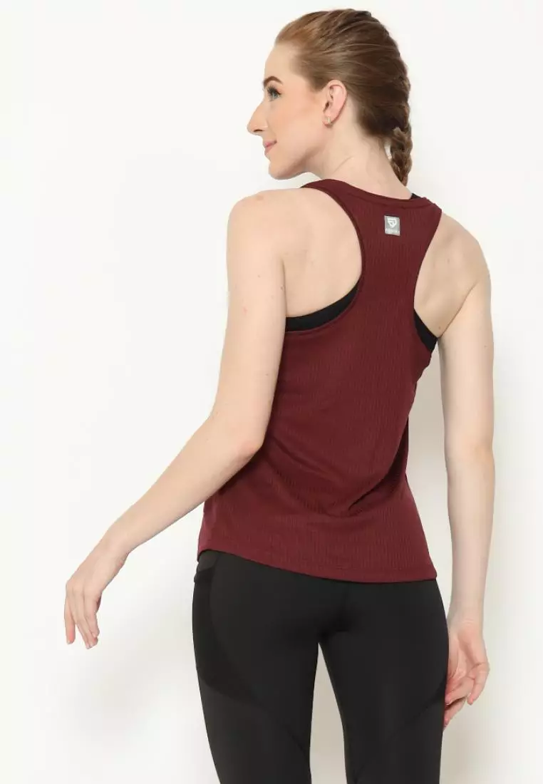 Fitwear - Tanktop Olahraga Wanita DANIELLE RIBB TANK - MAROON