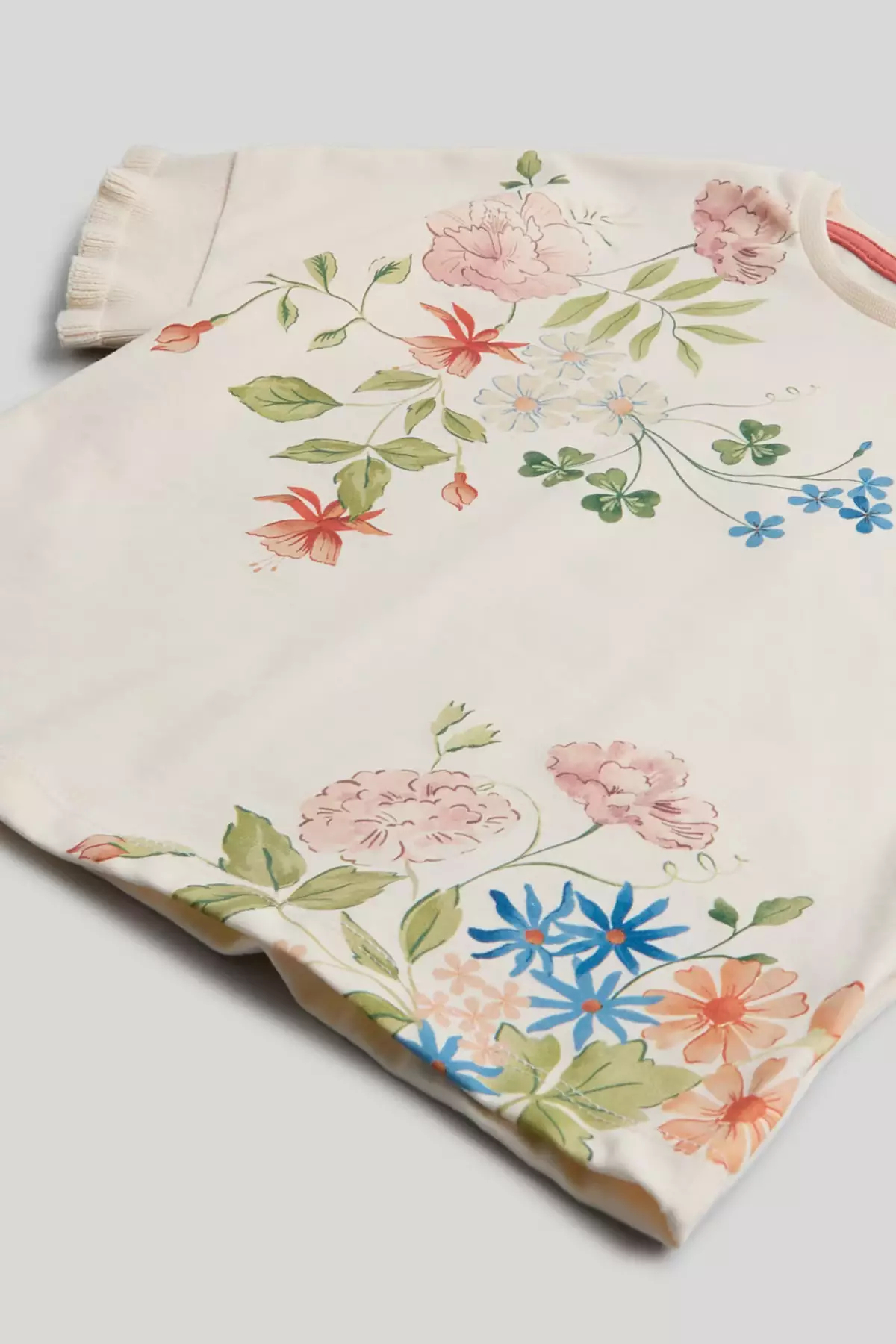 Mothercare 2 Pack Frill Sleeve T-Shirts - Kaos Anak Perempuan (Multi)