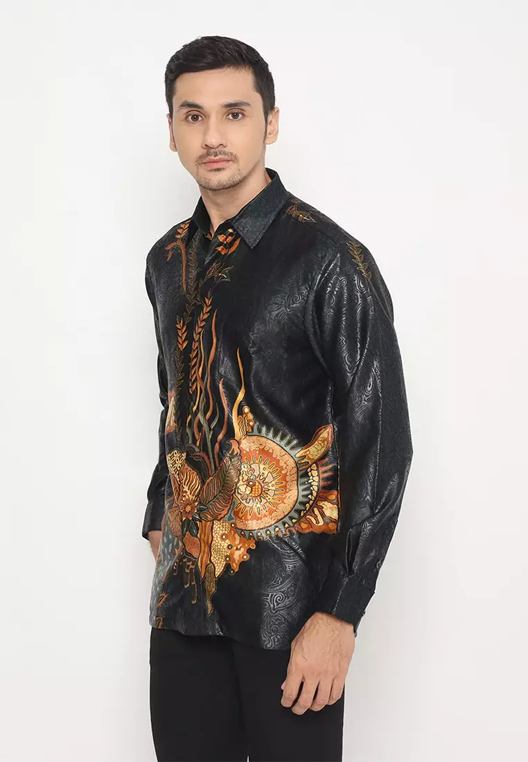My Aksa Batik Pria Kemeja Panjang Furing Semi Sutera Omesh Ohana