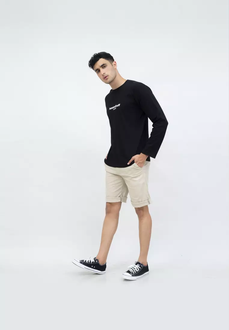 Kaos cotton combed lengan panjang pria unisex houseofcuff Geisha Wave