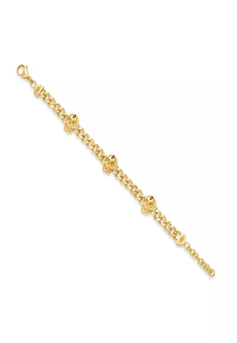 Police Vertex Gold Stainless Steel Bracelet For Men PPEAGB0000906