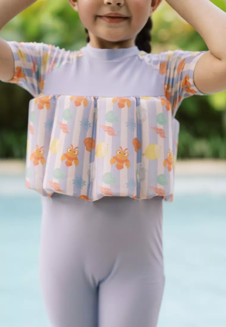 LEEVIERRAKIDS X OVERTEE - Splish Splash Squad Lilac Diving Floatsuit