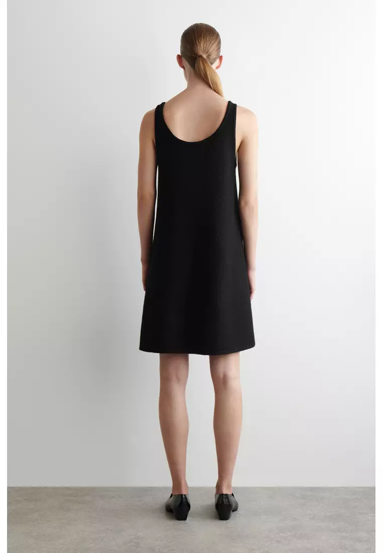 BOILED-WOOL A-LINE MINI DRESS