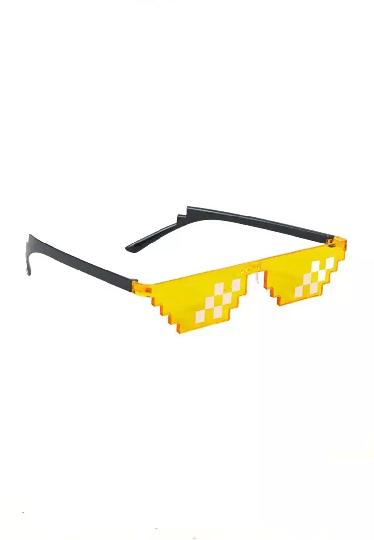 Mackenzie Kacamata Unisex Model Pixel Minecraft Mosaics Thug Life UV Protection Material Polycarbonate ORIGINAL - Yellow