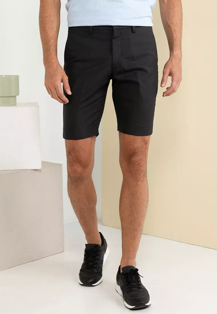 Mens black tailored shorts outlet