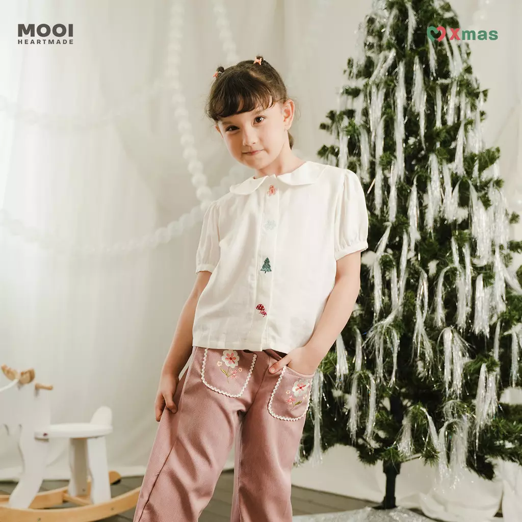 Mooi Atasan Anak Perempuan Adeline Top - White