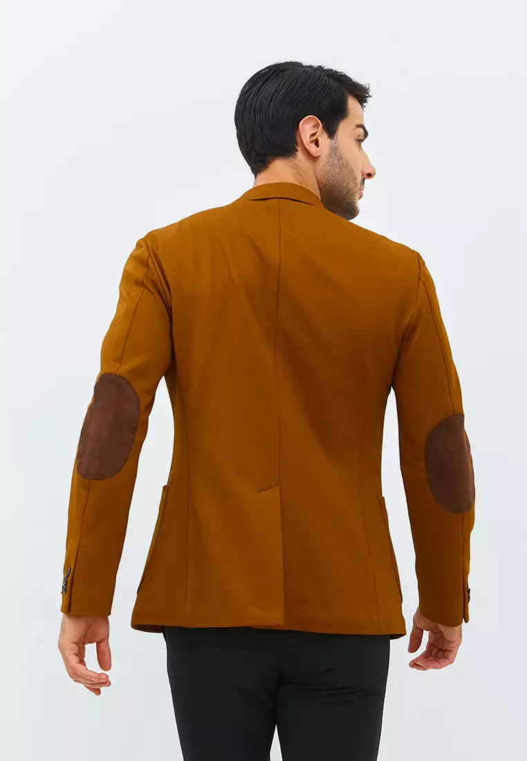 Jobb Hofland-T2 Jas Pria Slim Fit Mustard