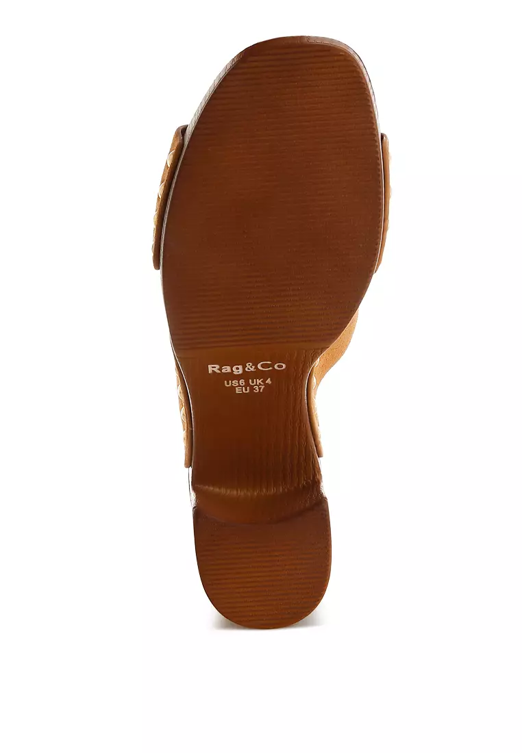 Genuine Suede Leather Clogs in Tan